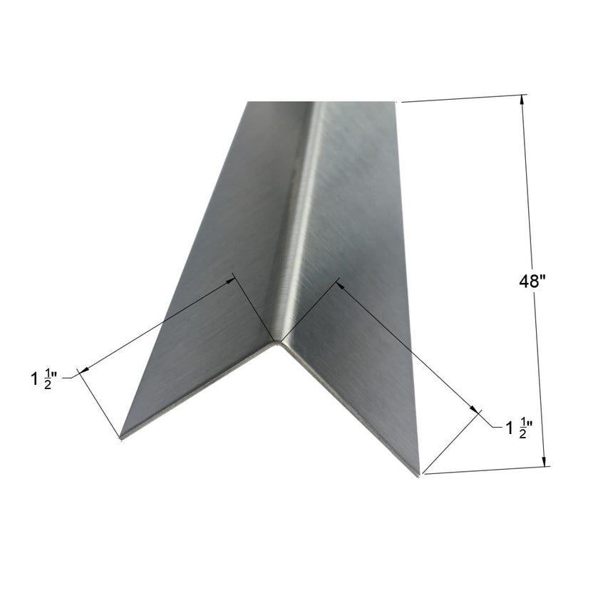Brushed 304 Stainless Steel Corner Guards, 20ga, 48in Long