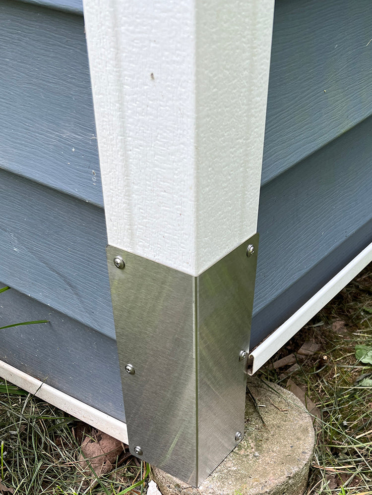 Brushed 304 Stainless Steel Corner Guards for Vinyl Siding - Weed Whac