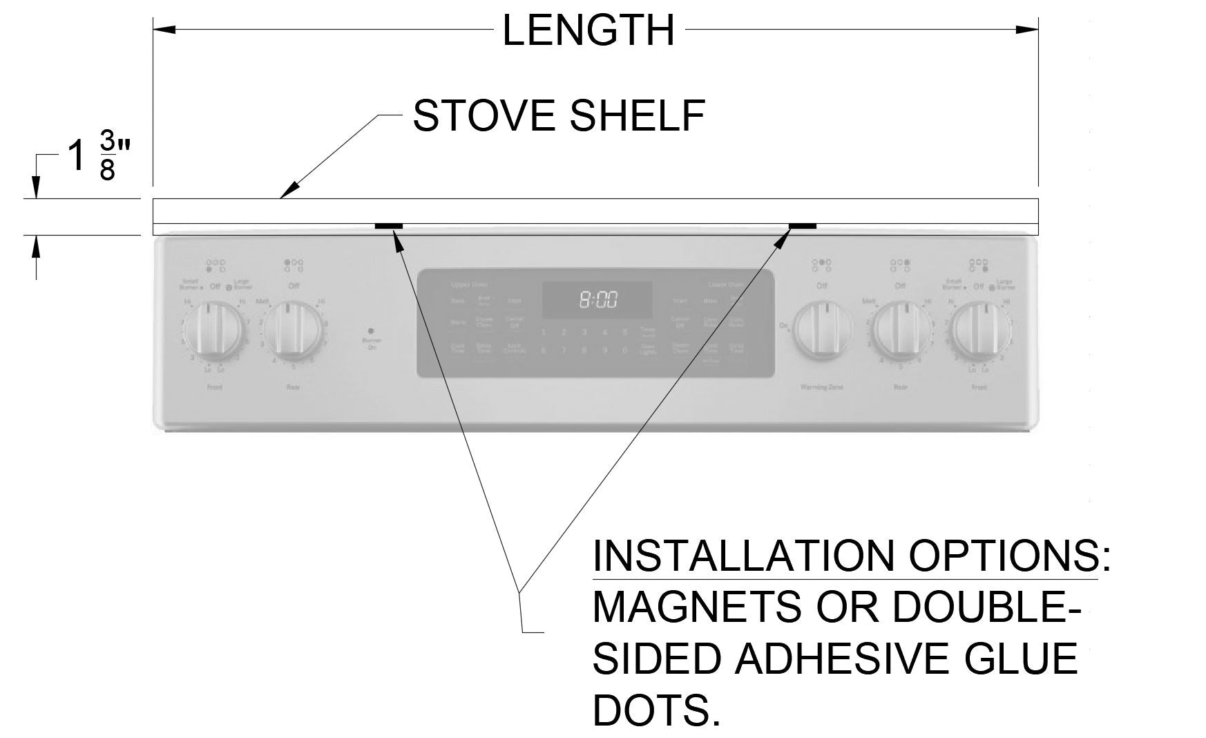 Brushed 304 Stainless Steel Magnetic Mount Kitchen Stove Spice Shelf