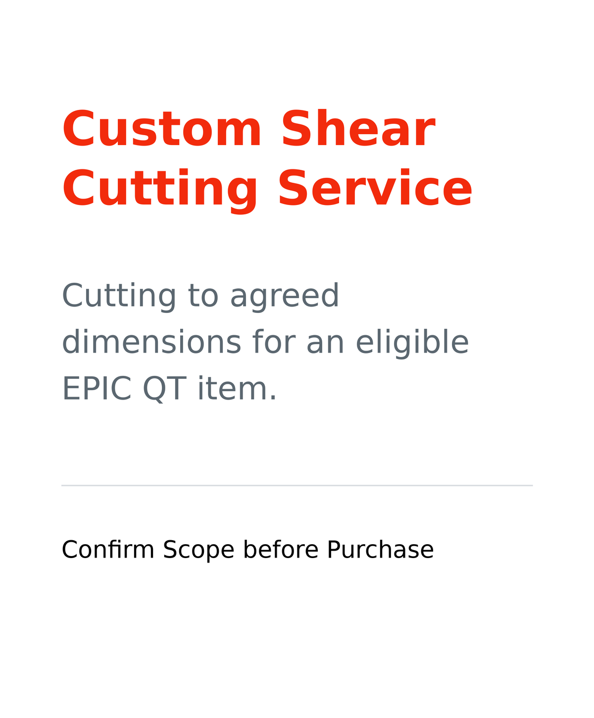 Custom Shear Cutting Service