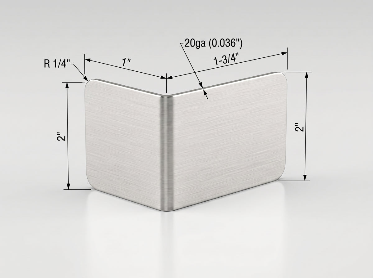 Custom 20ga Brushed Stainless Steel Door Edge Guard