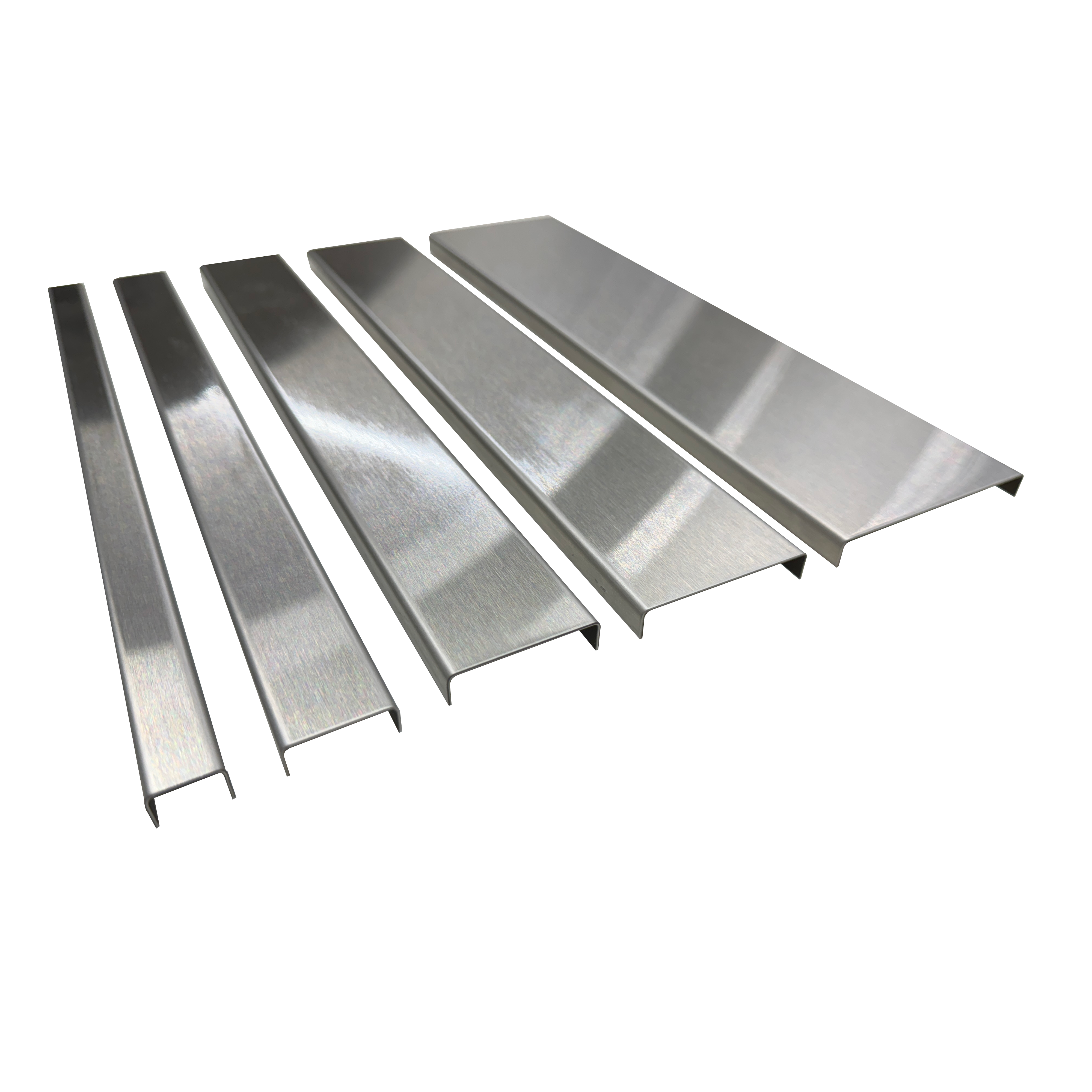 Grade 304 Stainless Steel Brushed Formed Channel Assent Listello Tile Trim, 20 Gauge