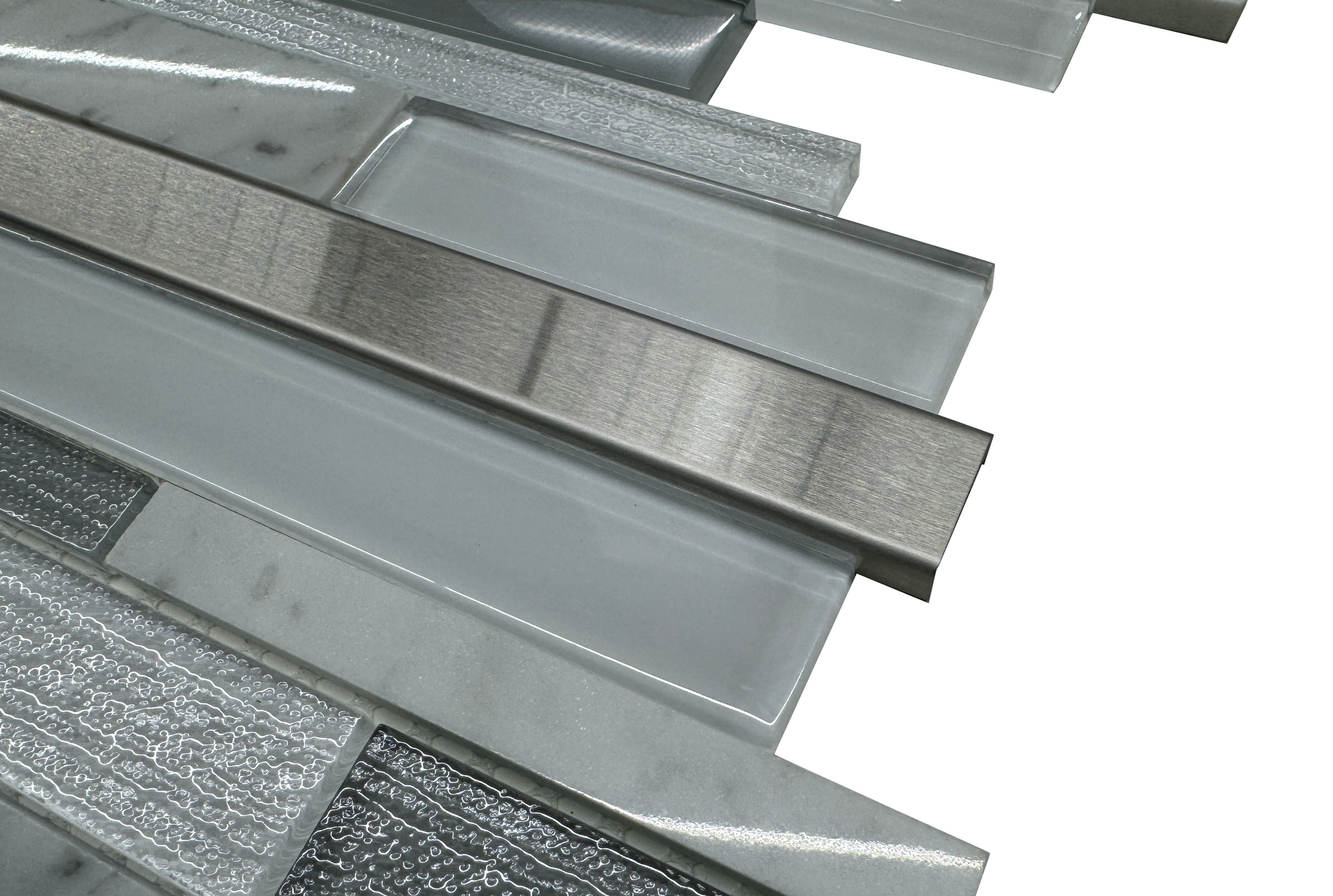 Grade 304 Stainless Steel Brushed Formed Channel Assent Listello Tile Trim, 20 Gauge