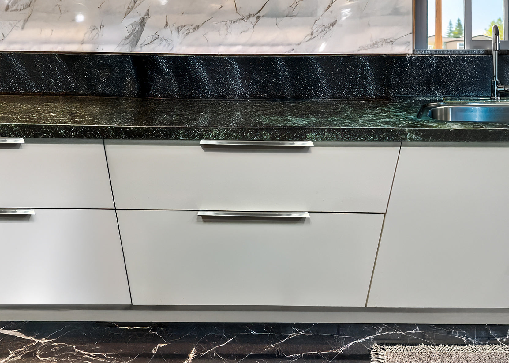 Brushed Grade 304 Stainless Steel Kitchen Cupboard Cabinet Finger Edge Pulls, Available in 1.5" to 24", Multi-Packs Options (1,2,5, or 10)